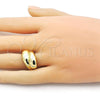 Oro Laminado Elegant Ring, Gold Filled Style Chunky Design, Polished, Golden Finish, 01.341.0147