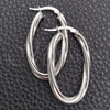 Sterling Silver Medium Hoop, Diamond Cutting Finish, Silver Finish, 02.389.0103.30
