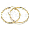 Oro Laminado Extra Large Hoop, Gold Filled Style Hollow Design, Diamond Cutting Finish, Golden Finish, 02.170.0309.80