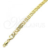 Oro Laminado Basic Anklet, Gold Filled Style Mariner Design, Polished, Golden Finish, 5.222.023.10