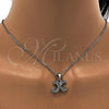 Stainless Steel Pendant Necklace, Initials and Rolo Design, with White Crystal, Polished, Steel Finish, 04.238.0030.18