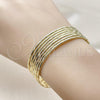 Oro Laminado Semanario Bangle, Gold Filled Style Diamond Cutting Finish, Golden Finish, 07.93.0002.04