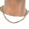 Oro Laminado Basic Necklace, Gold Filled Style Curb Design, Polished, Golden Finish, 5.222.003.20