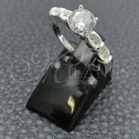 Sterling Silver Wedding Ring, with White Cubic Zirconia, Polished, Silver Finish, 01.398.0021.06