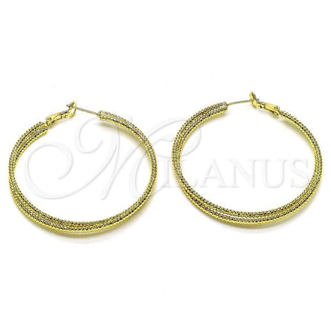 Oro Laminado Large Hoop, Gold Filled Style Diamond Cutting Finish, Golden Finish, 02.93.0005.50