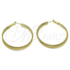 Oro Laminado Large Hoop, Gold Filled Style Diamond Cutting Finish, Golden Finish, 02.93.0005.50