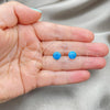 Sterling Silver Stud Earring, Ball Design, with Bermuda Blue Opal, Polished, Silver Finish, 02.410.0001.1