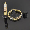 Oro Laminado Medium Hoop, Gold Filled Style Diamond Cutting Finish, Tricolor, 5.143.007.1