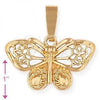 Oro Laminado Fancy Pendant, Gold Filled Style Butterfly Design, Polished, Golden Finish, 5.183.027