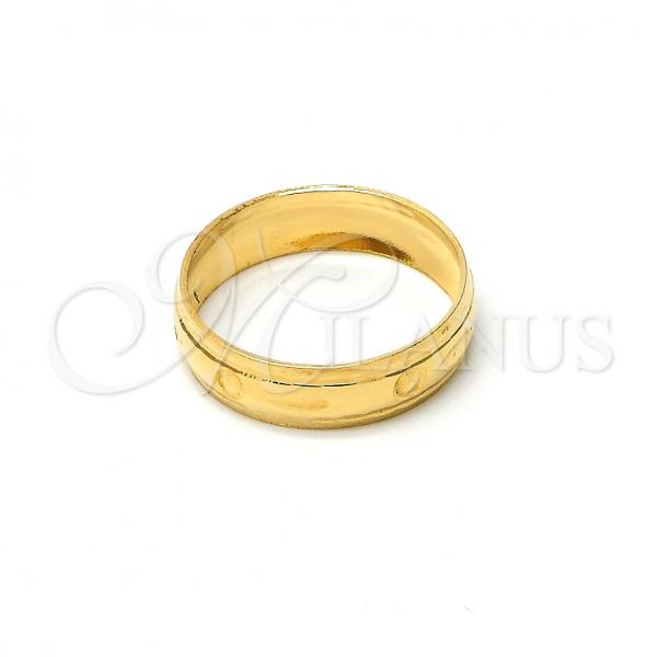 Oro Laminado Wedding Ring, Gold Filled Style Diamond Cutting Finish, Golden Finish, 5.164.032.11 (Size 11)