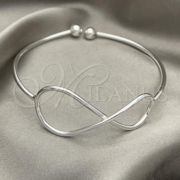 Sterling Silver Individual Bangle, Infinite Design, Polished, Silver Finish, 07.409.0002