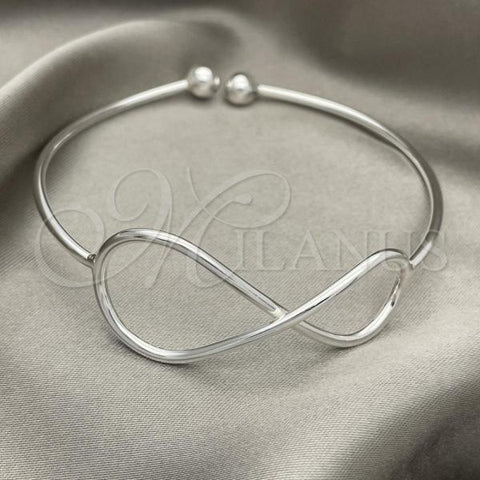 Sterling Silver Individual Bangle, Infinite Design, Polished, Silver Finish, 07.409.0002