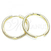 Oro Laminado Huggie Hoop, Gold Filled Style with White Cubic Zirconia, Polished, Golden Finish, 02.185.0007.35