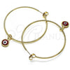 Oro Laminado Medium Hoop, Gold Filled Style Evil Eye Design, Red Resin Finish, Golden Finish, 02.63.2743.1.50