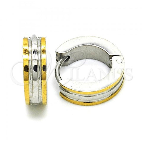 Stainless Steel Huggie Hoop, Polished, Two Tone, 02.216.0056.15