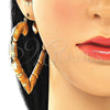 Oro Laminado Extra Large Hoop, Gold Filled Style Heart and Bamboo Design, Polished, Golden Finish, 02.60.0150.75