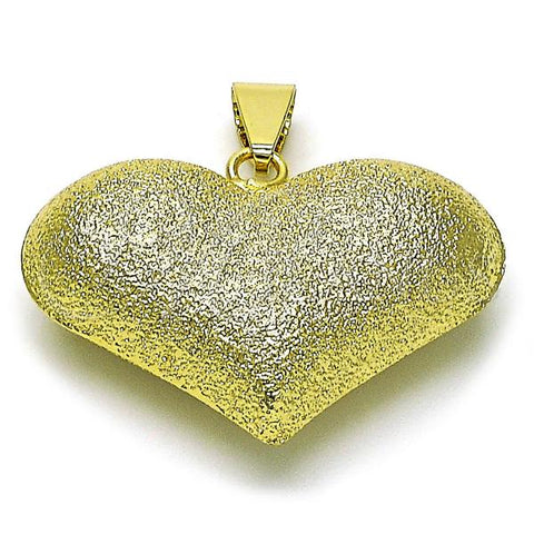 Oro Laminado Fancy Pendant, Gold Filled Style Chunky and Hollow Design, Matte Finish, Golden Finish, 05.341.0094
