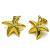 Oro Laminado Stud Earring, Gold Filled Style Star and Hollow Design, Polished, Golden Finish, 02.282.0049