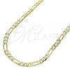 Oro Laminado Basic Necklace, Gold Filled Style Figaro Design, Polished, Golden Finish, 04.213.0114.18