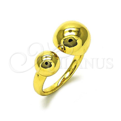 Oro Laminado Elegant Ring, Gold Filled Style Ball Design, Polished, Golden Finish, 01.341.0122