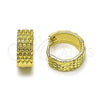 Oro Laminado Huggie Hoop, Gold Filled Style Diamond Cutting Finish, Golden Finish, 02.213.0719.14