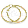 Oro Laminado Extra Large Hoop, Gold Filled Style Diamond Cutting Finish, Tricolor, 02.170.0274.1.70