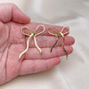Oro Laminado Stud Earring, Gold Filled Style Bow Design, Polished, Golden Finish, 02.213.0664
