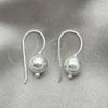 Sterling Silver Dangle Earring, Ball Design, Polished, Silver Finish, 02.395.0024
