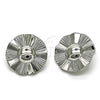 Rhodium Plated Stud Earring, Chunky Design, Diamond Cutting Finish, Rhodium Finish, 02.385.0058.1