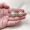 Oro Laminado Stud Earring, Gold Filled Style with Ivory Mother of Pearl, Polished, Golden Finish, 02.282.0044