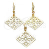 Oro Laminado Earring and Pendant Adult Set, Gold Filled Style Polished, Golden Finish, 11.005