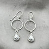 Sterling Silver Long Earring, Teardrop Design, Polished, Silver Finish, 02.399.0003