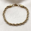 Stainless Steel Basic Bracelet, Rope Design, Polished, Golden Finish, 03.278.0012.1.09