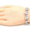 Rhodium Plated Fancy Bracelet, Butterfly Design, with White Cubic Zirconia, Polished, Rhodium Finish, 03.210.0086.2.08