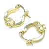 Oro Laminado Small Hoop, Gold Filled Style Elephant Design, Polished, Golden Finish, 02.63.2711.15