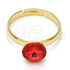 Oro Laminado Multi Stone Ring, Gold Filled Style with Padparadscha Swarovski Crystals, Polished, Golden Finish, 01.239.0009.6 (One size fits all)