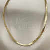 Oro Laminado Basic Necklace, Gold Filled Style Herringbone Design, Polished, Golden Finish, 04.213.0173.18