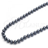 Oro Laminado Fancy Necklace, Gold Filled Style with Gray Pearl, Polished,, 04.321.0027.1.60