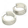 Stainless Steel Huggie Hoop, Matte Finish, Steel Finish, 02.230.0058.20