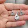 Sterling Silver Earring and Pendant Adult Set, Teardrop Design, Polished, Silver Finish, 10.398.0025