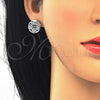 Rhodium Plated Earring and Pendant Adult Set, with White Cubic Zirconia, Polished, Rhodium Finish, 10.106.0019.1