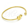 Stainless Steel Individual Bangle, Elephant Design, Polished, Golden Finish, 07.265.0011 (03 MM Thickness, One size fits all)