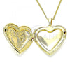 Oro Laminado Pendant Necklace, Gold Filled Style Heart Design, Polished, Golden Finish, 04.117.0027.20