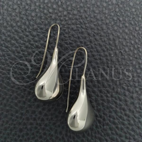 Sterling Silver Dangle Earring, Teardrop Design, Polished, Silver Finish, 02.397.0005