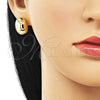 Oro Laminado Stud Earring, Gold Filled Style Polished, Golden Finish, 02.163.0302