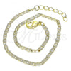 Oro Laminado Basic Anklet, Gold Filled Style Mariner Design, Polished, Golden Finish, 04.213.0214.10