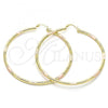 Oro Laminado Extra Large Hoop, Gold Filled Style Diamond Cutting Finish, Tricolor, 02.213.0152.1.70