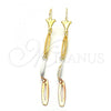 Oro Laminado Chandelier Earring, Gold Filled Style Polished, Tricolor, 78.008