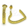 Oro Laminado Medium Hoop, Gold Filled Style Heart Design, Polished, Golden Finish, 02.210.0752.30