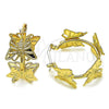 Oro Laminado Small Hoop, Gold Filled Style Butterfly Design, Polished, Golden Finish, 02.170.0485.25